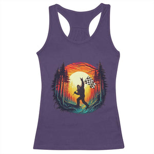 Bigfoot Racing Racerback Tank Top Sasquatch Checkered Flag TS14 Purple Print Your Wear