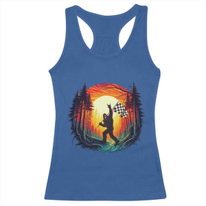 Bigfoot Racing Racerback Tank Top Sasquatch Checkered Flag TS14 Royal Blue Print Your Wear