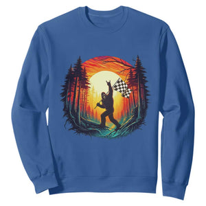 Bigfoot Racing Sweatshirt Sasquatch Checkered Flag TS14 Royal Blue Print Your Wear