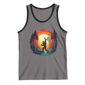 Bigfoot Racing Tank Top Sasquatch Checkered Flag TS14 Deep Heather Black Print Your Wear