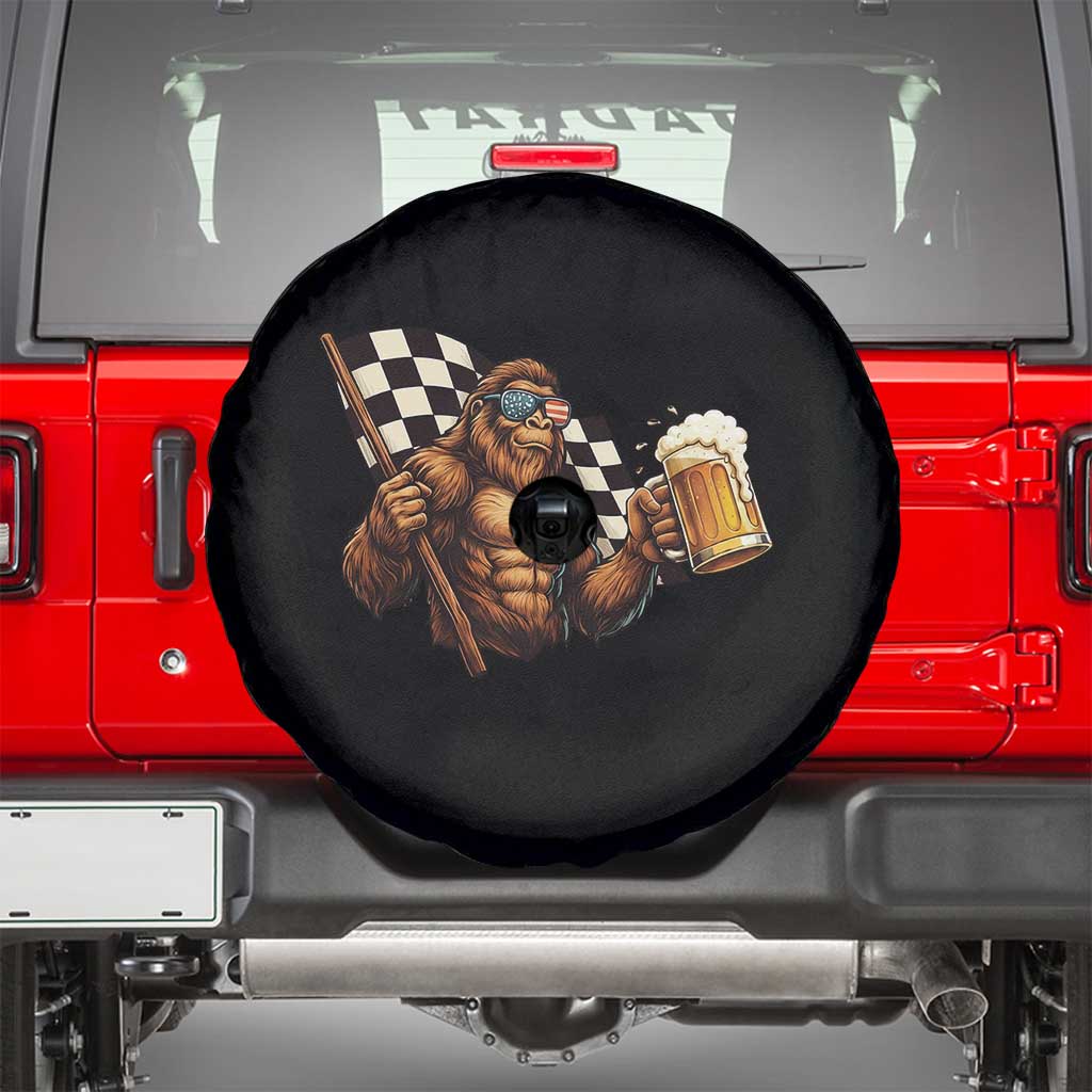 Funny Bigfoot Spare Tire Cover Sasquatch Drinking Beer Racing Car TS14 Black Print Your Wear