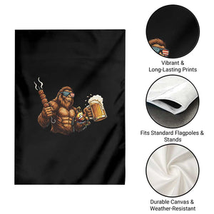 Funny Bigfoot BBQ Party Garden Flag Sasquatch Drinking Beer Celebrate Championship TS14 Print Your Wear