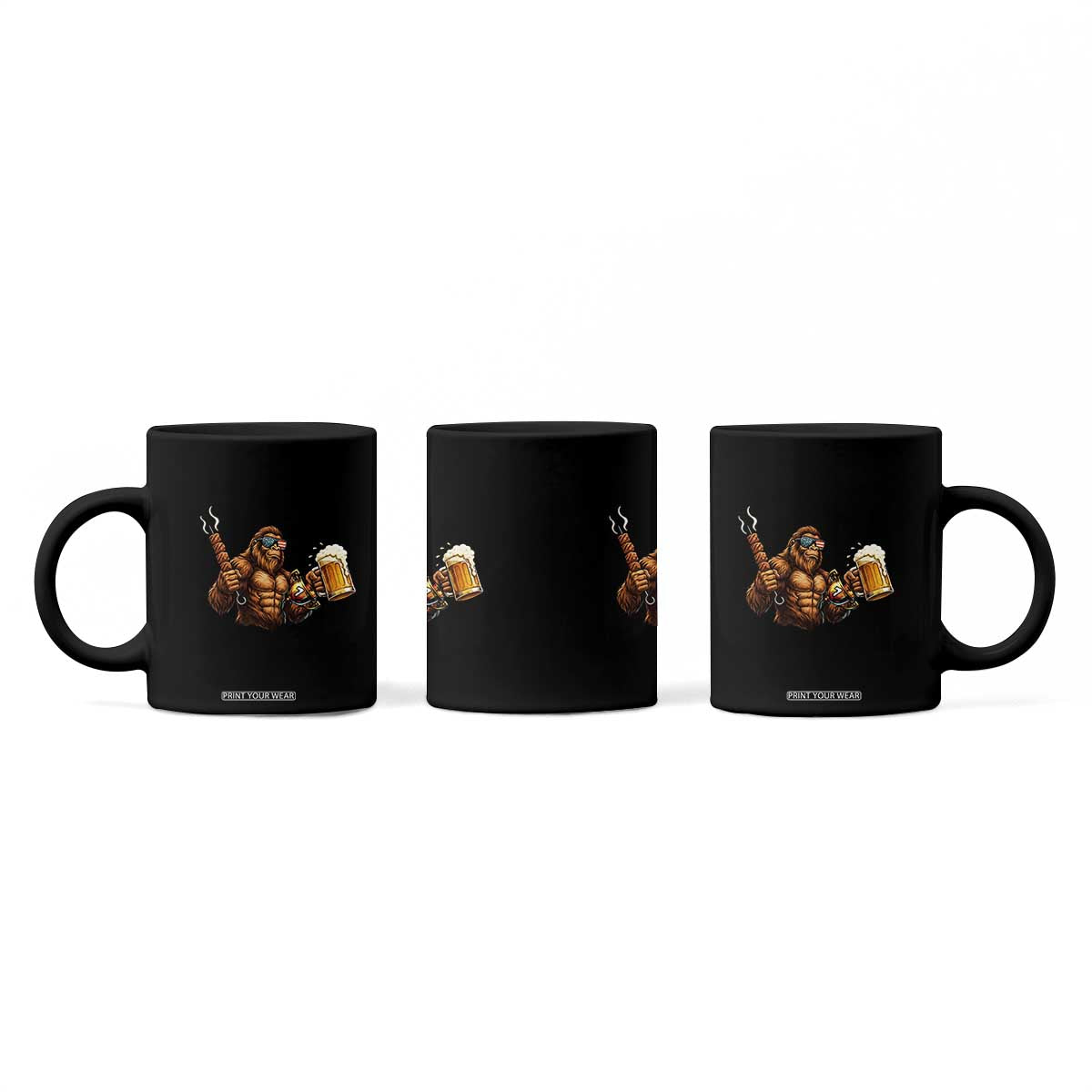 Funny Bigfoot BBQ Party Coffee Mug Sasquatch Drinking Beer Celebrate Championship TS14 Print Your Wear