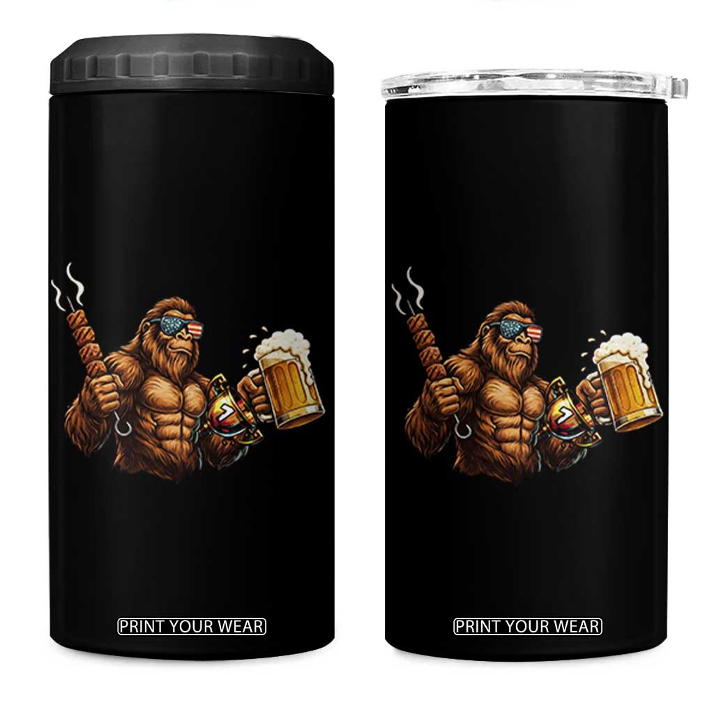 Funny Bigfoot BBQ Party 4 in 1 Can Cooler Tumbler Sasquatch Drinking Beer Celebrate Championship TS14 One Size: 16 oz Black Print Your Wear