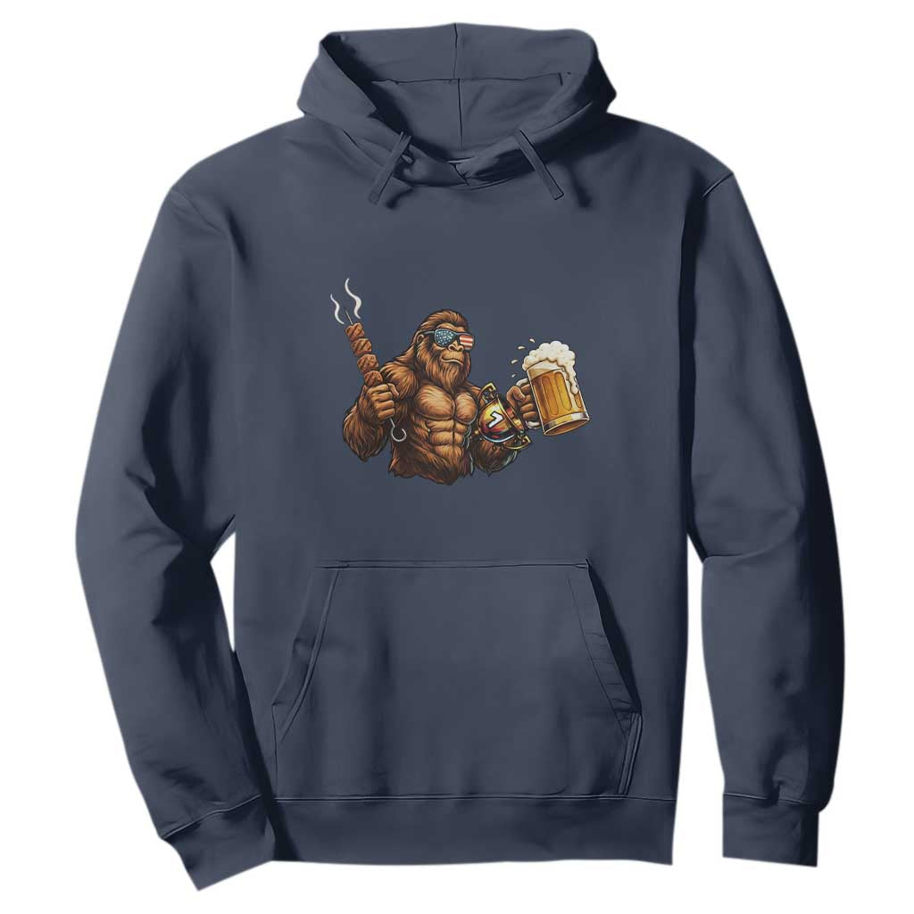 Funny Bigfoot BBQ Party Hoodie Sasquatch Drinking Beer Celebrate Championship TS14 Navy Print Your Wear
