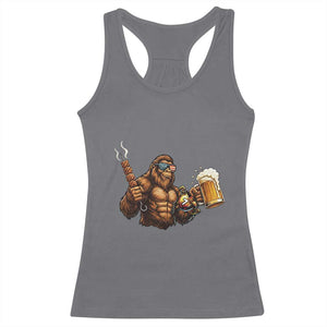 Funny Bigfoot BBQ Party Racerback Tank Top Sasquatch Drinking Beer Celebrate Championship TS14 Charcoal Print Your Wear