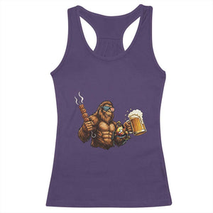 Funny Bigfoot BBQ Party Racerback Tank Top Sasquatch Drinking Beer Celebrate Championship TS14 Purple Print Your Wear