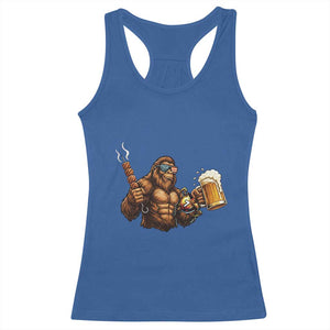 Funny Bigfoot BBQ Party Racerback Tank Top Sasquatch Drinking Beer Celebrate Championship TS14 Royal Blue Print Your Wear
