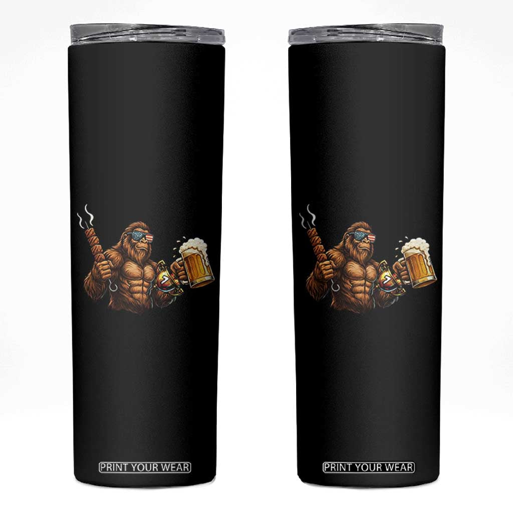 Funny Bigfoot BBQ Party Skinny Tumbler Sasquatch Drinking Beer Celebrate Championship TS14 Black Print Your Wear