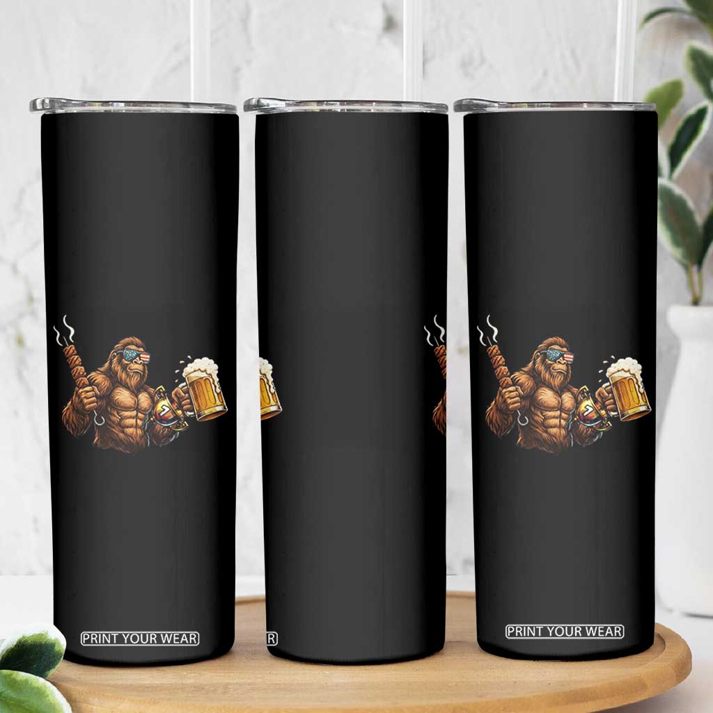 Funny Bigfoot BBQ Party Skinny Tumbler Sasquatch Drinking Beer Celebrate Championship TS14 Print Your Wear