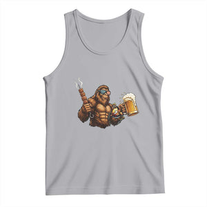 Funny Bigfoot BBQ Party Tank Top Sasquatch Drinking Beer Celebrate Championship TS14 Athletic Heather Print Your Wear