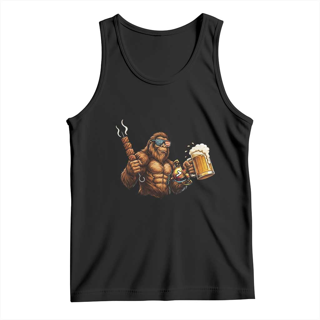 Funny Bigfoot BBQ Party Tank Top Sasquatch Drinking Beer Celebrate Championship TS14 Black Print Your Wear