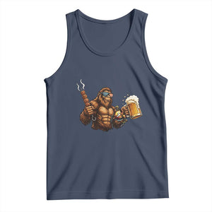 Funny Bigfoot BBQ Party Tank Top Sasquatch Drinking Beer Celebrate Championship TS14 Navy Print Your Wear