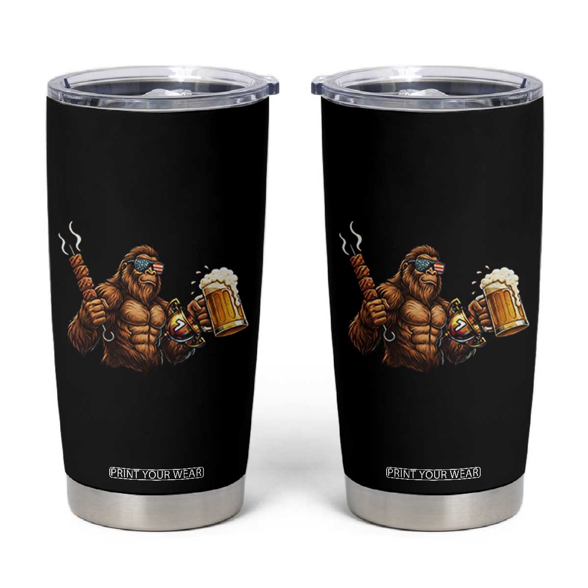 Funny Bigfoot BBQ Party Tumbler Cup Sasquatch Drinking Beer Celebrate Championship TS14 Black Print Your Wear