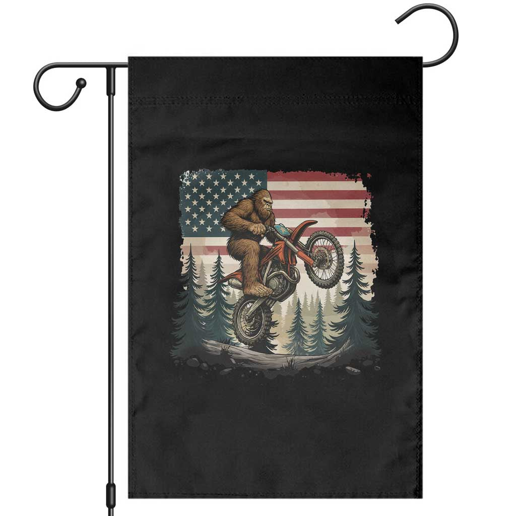 Bigfoot Dirt Bike Garden Flag Patriotic Sasquatch American Flag TS14 Black Print Your Wear