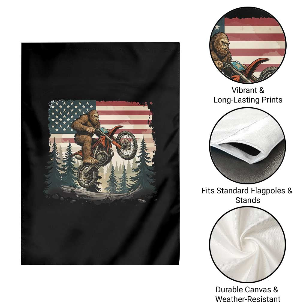 Bigfoot Dirt Bike Garden Flag Patriotic Sasquatch American Flag TS14 Print Your Wear