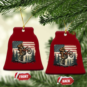Bigfoot Dirt Bike Ceramic Ornament Patriotic Sasquatch American Flag TS14 Print Your Wear