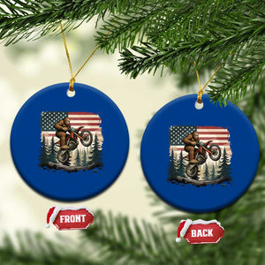 Bigfoot Dirt Bike Ceramic Ornament Patriotic Sasquatch American Flag TS14 1pc Blue Print Your Wear