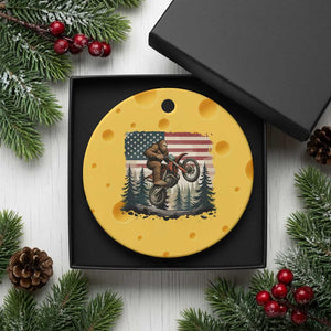 Bigfoot Dirt Bike Ceramic Ornament Patriotic Sasquatch American Flag TS14 1pc Yellow Cheese Print Your Wear