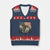Bigfoot Dirt Bike V-Neck Knit Sweater Vest Patriotic Sasquatch American Flag TS14 Navy Red Print Your Wear