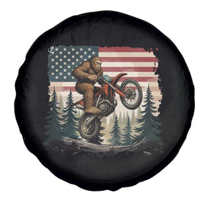 Bigfoot Dirt Bike Spare Tire Cover Patriotic Sasquatch American Flag TS14 Print Your Wear