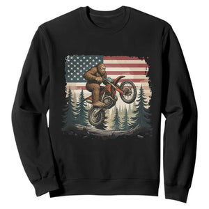 Bigfoot Dirt Bike Sweatshirt Patriotic Sasquatch American Flag TS14 Black Print Your Wear
