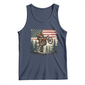 Bigfoot Dirt Bike Tank Top Patriotic Sasquatch American Flag TS14 Navy Print Your Wear