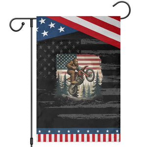 Bigfoot Dirt Bike Garden Flag Patriotic Sasquatch American Flag TS14 Distressed Black Blue Print Your Wear