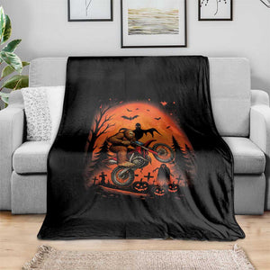 Bigfoot Dirt Bike Throw Blanket Sasquatch Halloween Creepy Biker TS14 Print Your Wear
