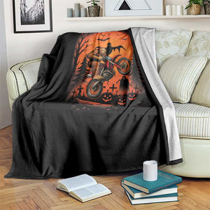 Bigfoot Dirt Bike Throw Blanket Sasquatch Halloween Creepy Biker TS14 Print Your Wear