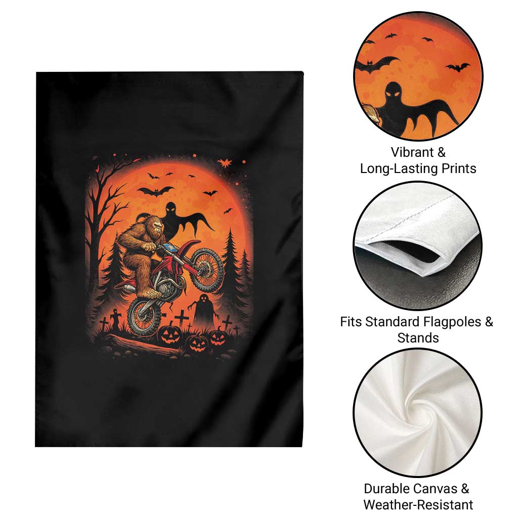 Bigfoot Dirt Bike Garden Flag Sasquatch Halloween Creepy Biker TS14 Print Your Wear
