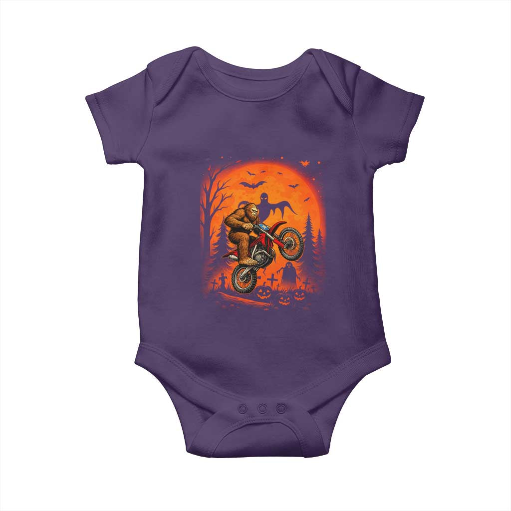 Bigfoot Dirt Bike Baby Onesie Sasquatch Halloween Creepy Biker TS14 Purple Print Your Wear