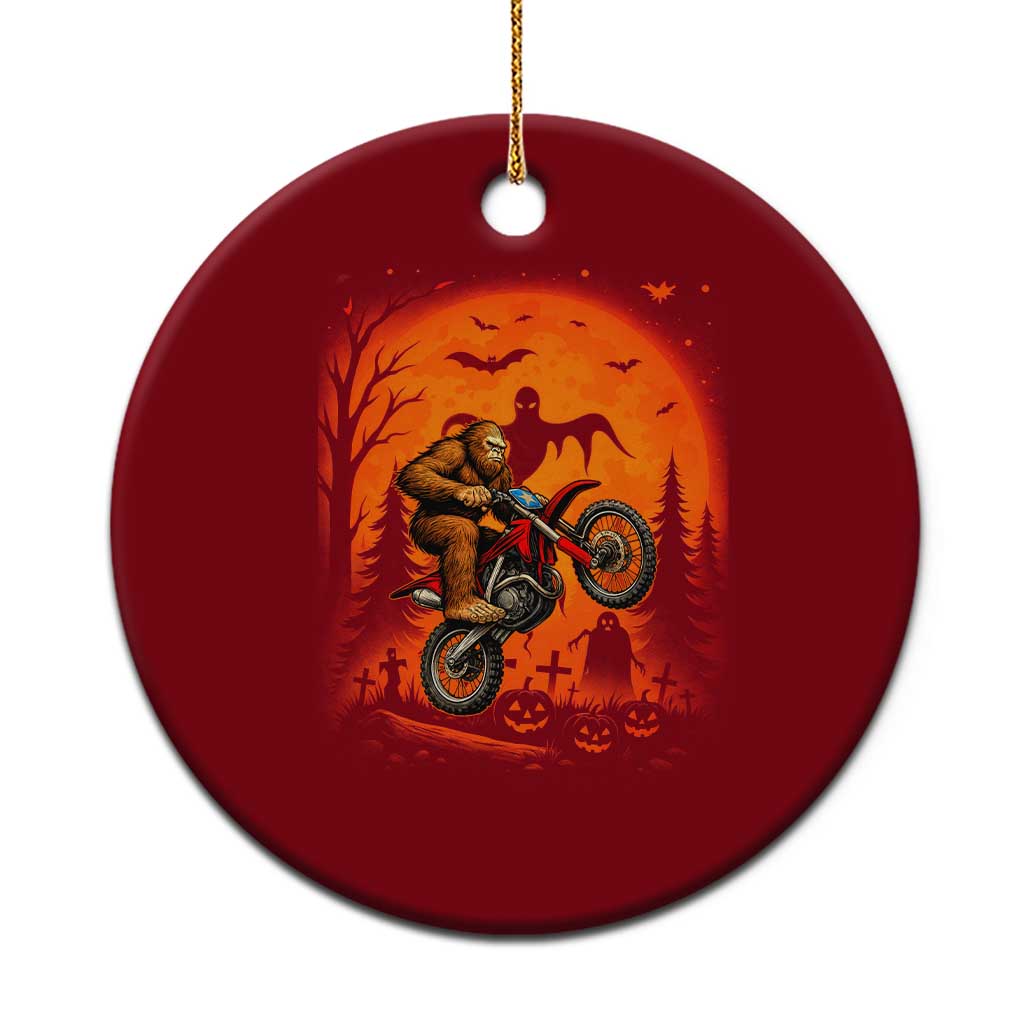 Bigfoot Dirt Bike Ceramic Ornament Sasquatch Halloween Creepy Biker TS14 1pc Red Print Your Wear