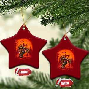 Bigfoot Dirt Bike Ceramic Ornament Sasquatch Halloween Creepy Biker TS14 Print Your Wear