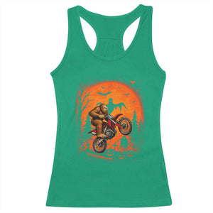 Bigfoot Dirt Bike Racerback Tank Top Sasquatch Halloween Creepy Biker TS14 Irish Green Print Your Wear