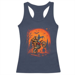 Bigfoot Dirt Bike Racerback Tank Top Sasquatch Halloween Creepy Biker TS14 Navy Print Your Wear