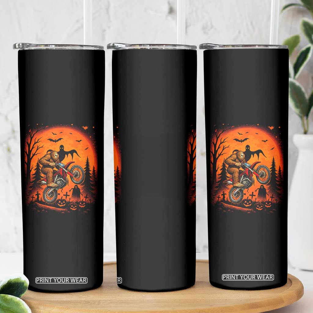 Bigfoot Dirt Bike Skinny Tumbler Sasquatch Halloween Creepy Biker TS14 Print Your Wear