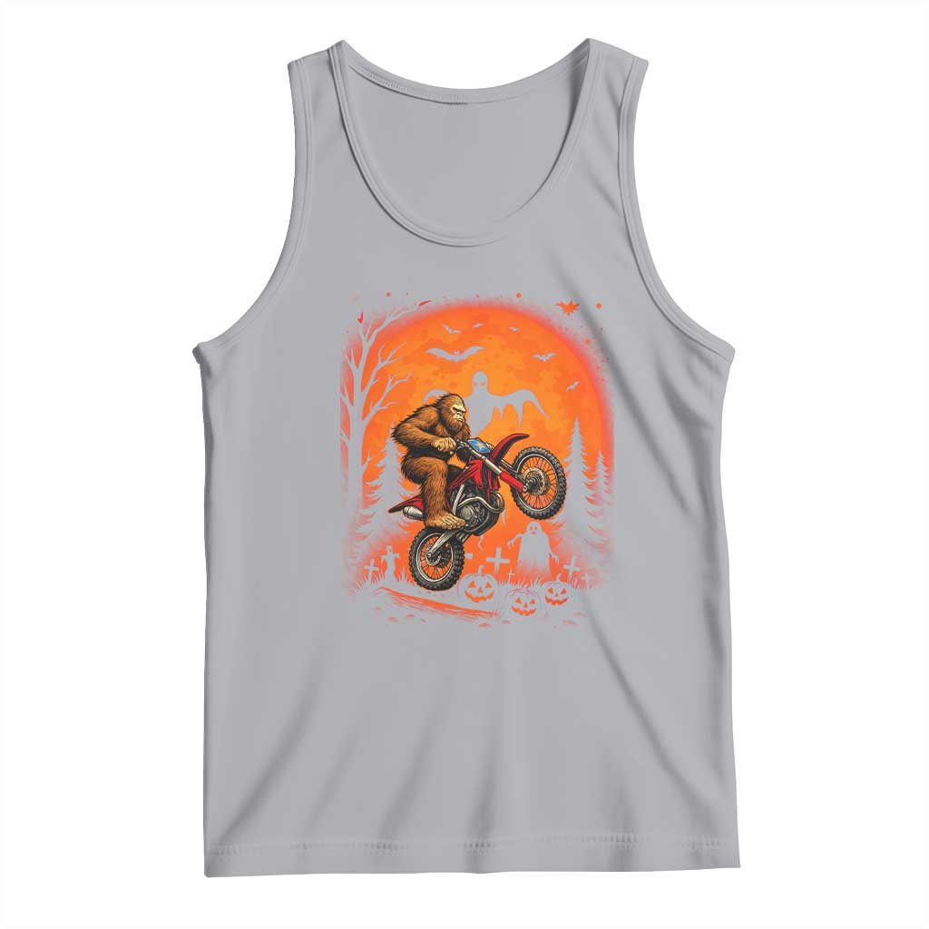 Bigfoot Dirt Bike Tank Top Sasquatch Halloween Creepy Biker TS14 Athletic Heather Print Your Wear
