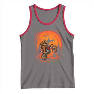 Bigfoot Dirt Bike Tank Top Sasquatch Halloween Creepy Biker TS14 Deep Heather Red Print Your Wear