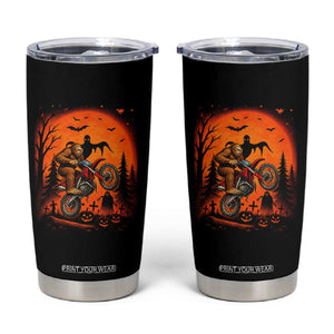 Bigfoot Dirt Bike Tumbler Cup Sasquatch Halloween Creepy Biker TS14 Black Print Your Wear