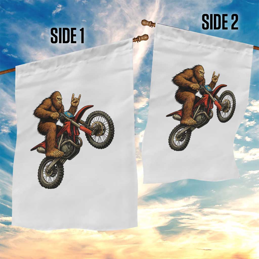 Bigfoot Dirt Bike Garden Flag Motocross Sasquatch Rock On Hand TS14 Print Your Wear