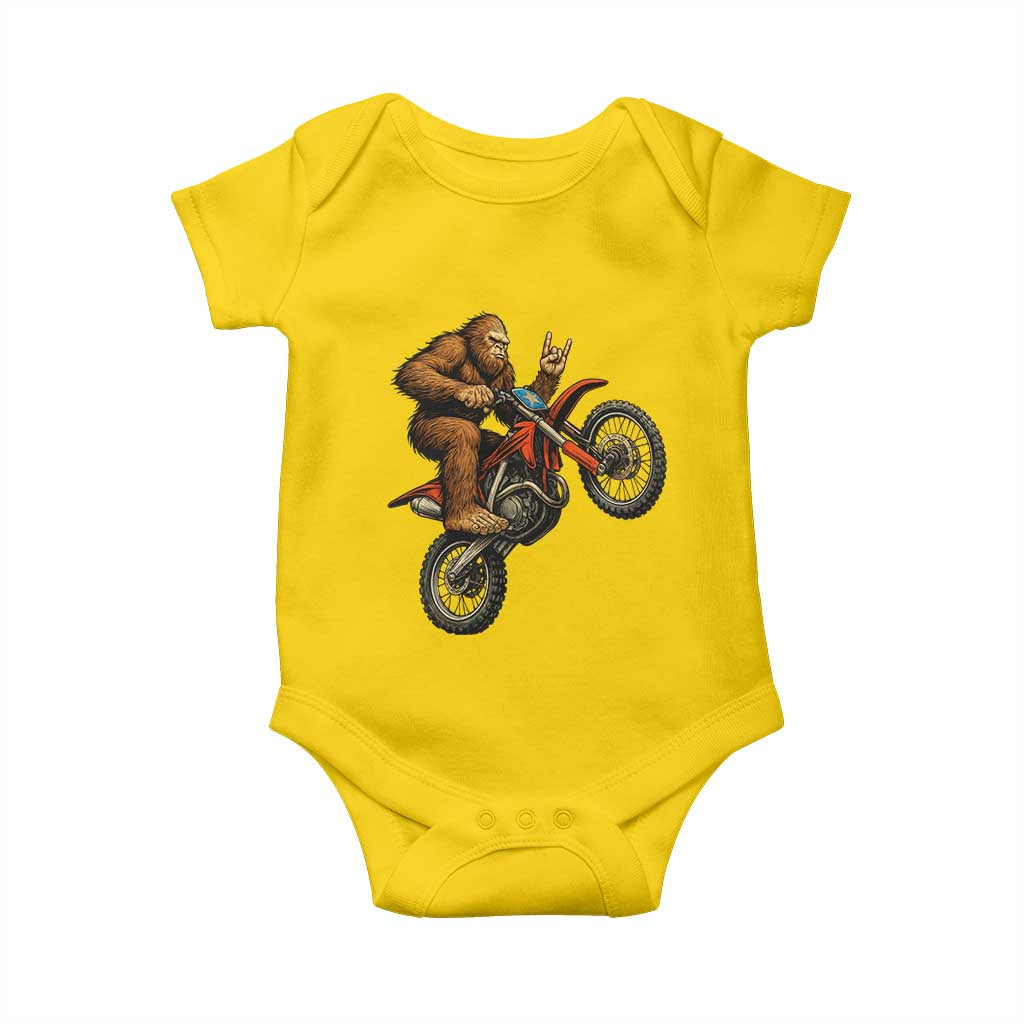 Bigfoot Dirt Bike Baby Onesie Motocross Sasquatch Rock On Hand TS14 Daisy Print Your Wear