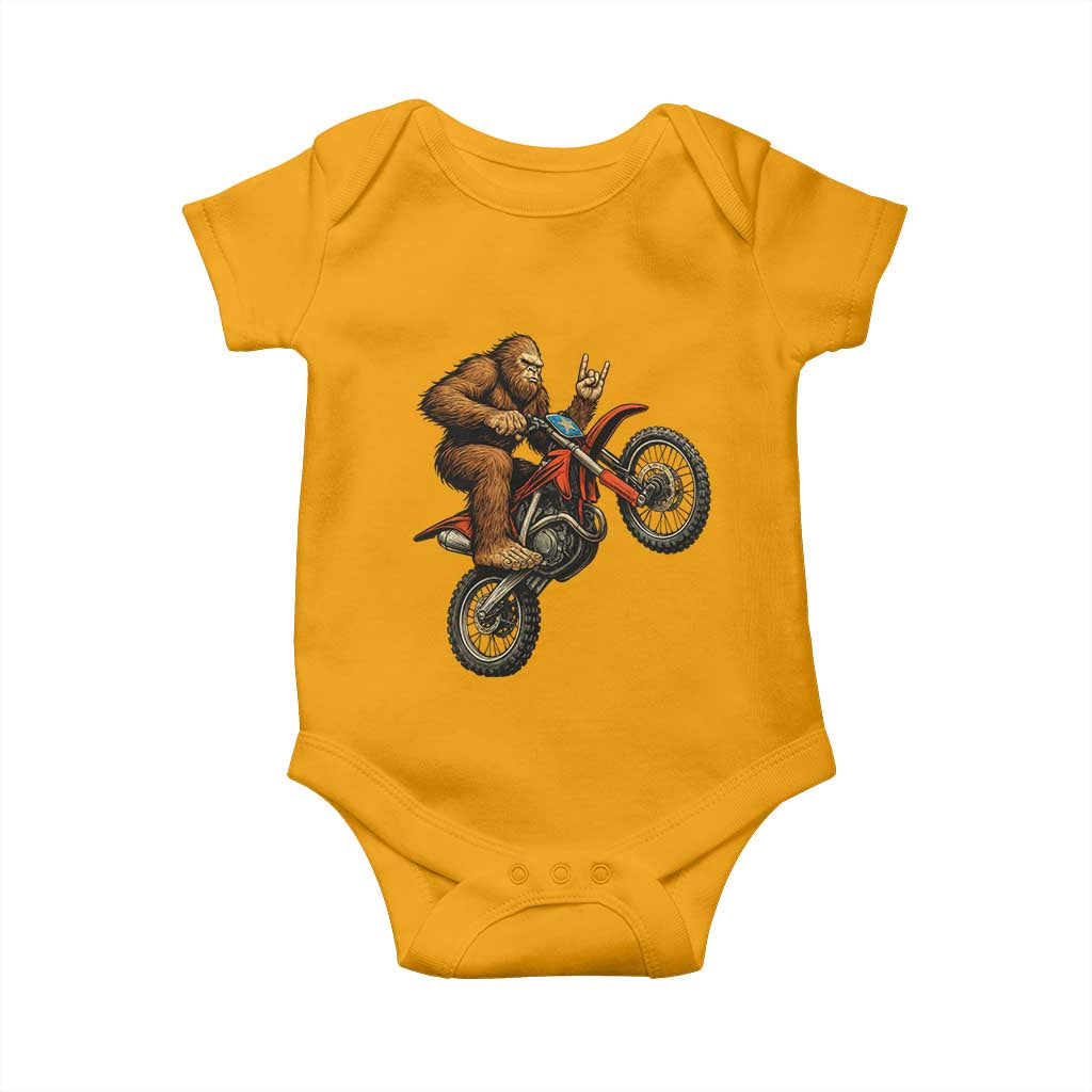 Bigfoot Dirt Bike Baby Onesie Motocross Sasquatch Rock On Hand TS14 Gold Print Your Wear