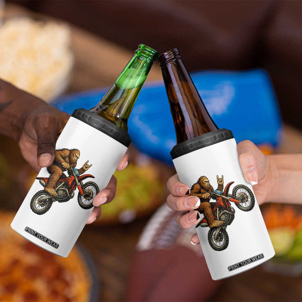 Bigfoot Dirt Bike 4 in 1 Can Cooler Tumbler Motocross Sasquatch Rock On Hand TS14 Print Your Wear