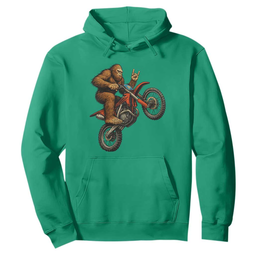 Bigfoot Dirt Bike Hoodie Motocross Sasquatch Rock On Hand TS14 Irish Green Print Your Wear