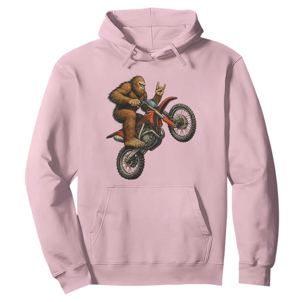 Bigfoot Dirt Bike Hoodie Motocross Sasquatch Rock On Hand TS14 Light Pink Print Your Wear