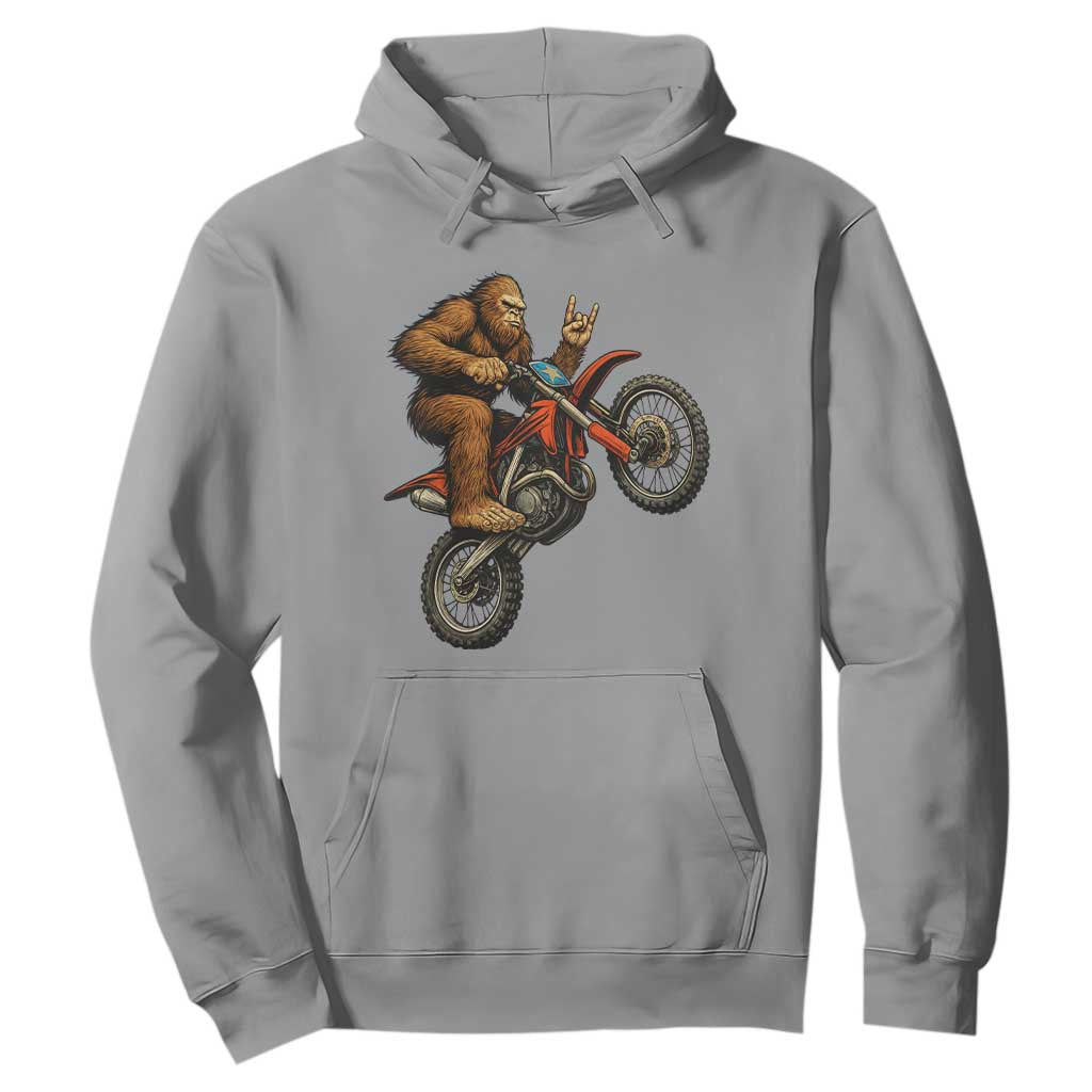 Bigfoot Dirt Bike Hoodie Motocross Sasquatch Rock On Hand TS14 Sport Gray Print Your Wear