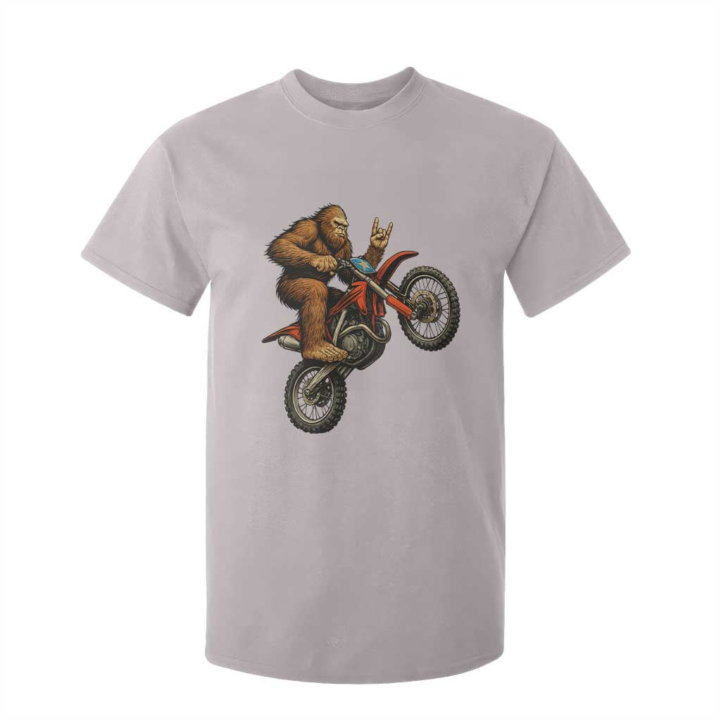 Bigfoot Dirt Bike T Shirt For Kid Motocross Sasquatch Rock On Hand TS14 Ice Gray Print Your Wear