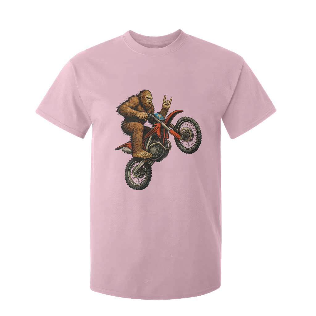 Bigfoot Dirt Bike T Shirt For Kid Motocross Sasquatch Rock On Hand TS14 Light Pink Print Your Wear