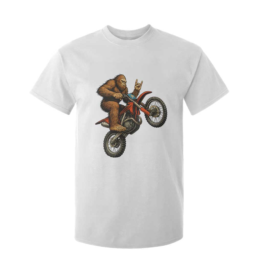 Bigfoot Dirt Bike T Shirt For Kid Motocross Sasquatch Rock On Hand TS14 White Print Your Wear